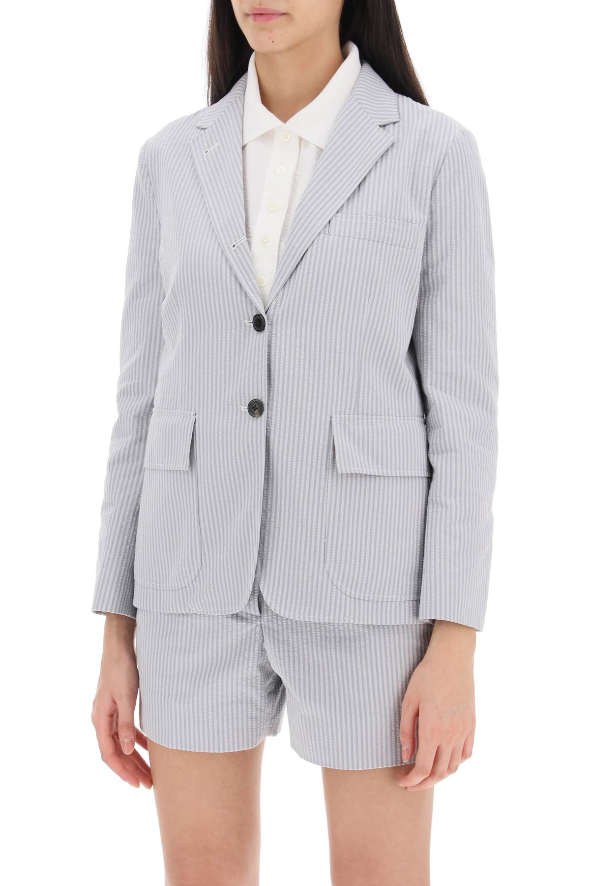 Thom Browne seersucker single-breasted jacket - VivaceVenus