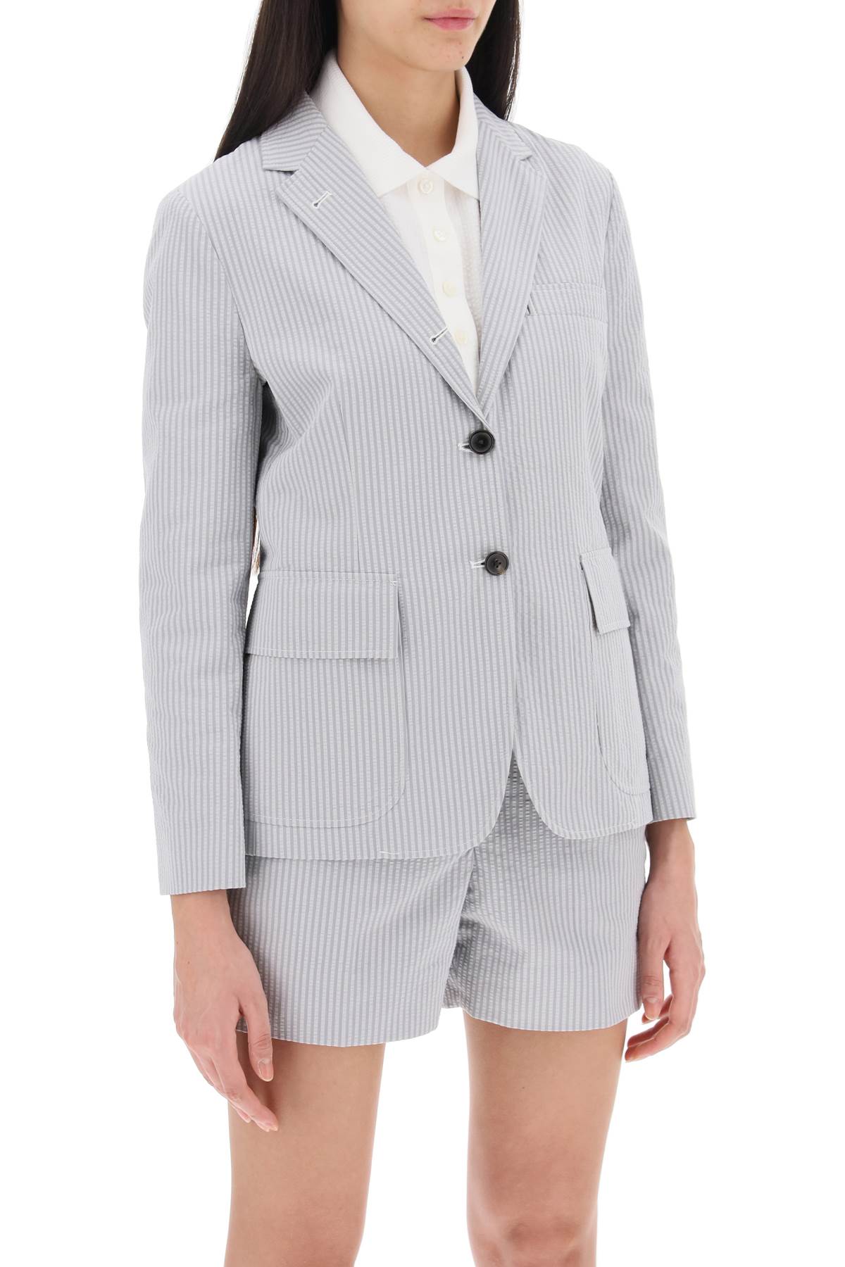 Thom Browne seersucker single-breasted jacket - VivaceVenus