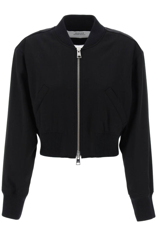 Ami Alexandre Matiussi cropped twill bomber jacket - VivaceVenus