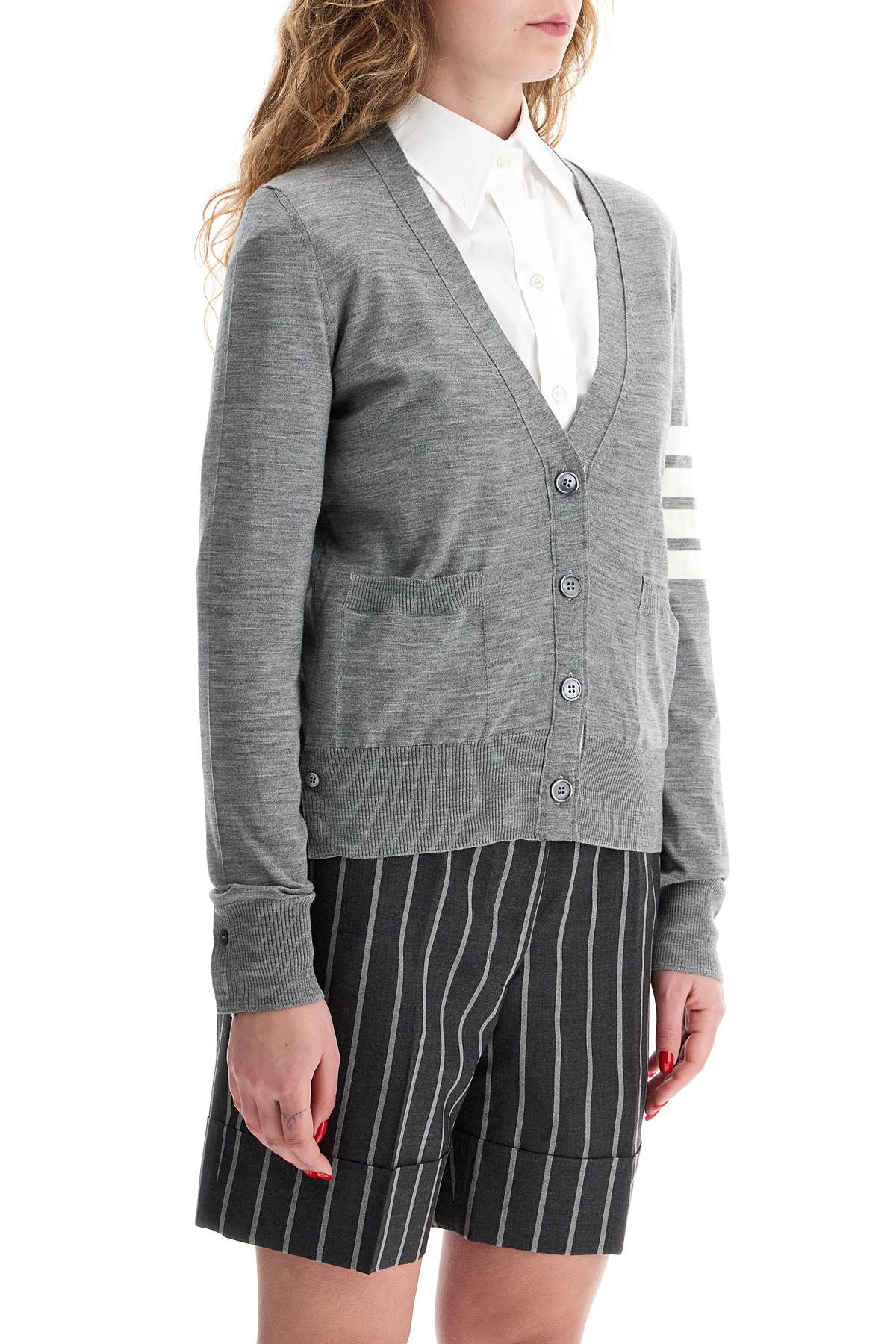 Thom Browne 4-bar merino wool cardigan - VivaceVenus