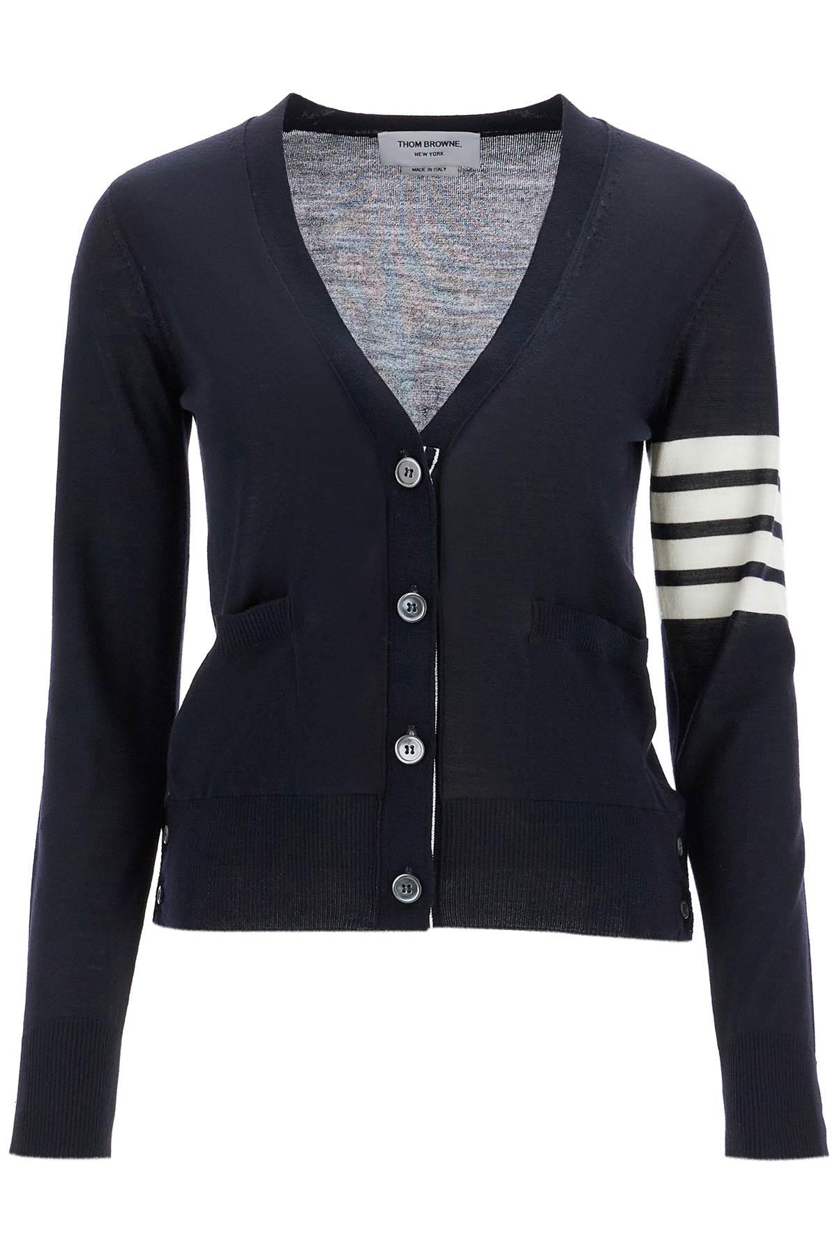 Thom Browne 4-bar merino wool cardigan - VivaceVenus