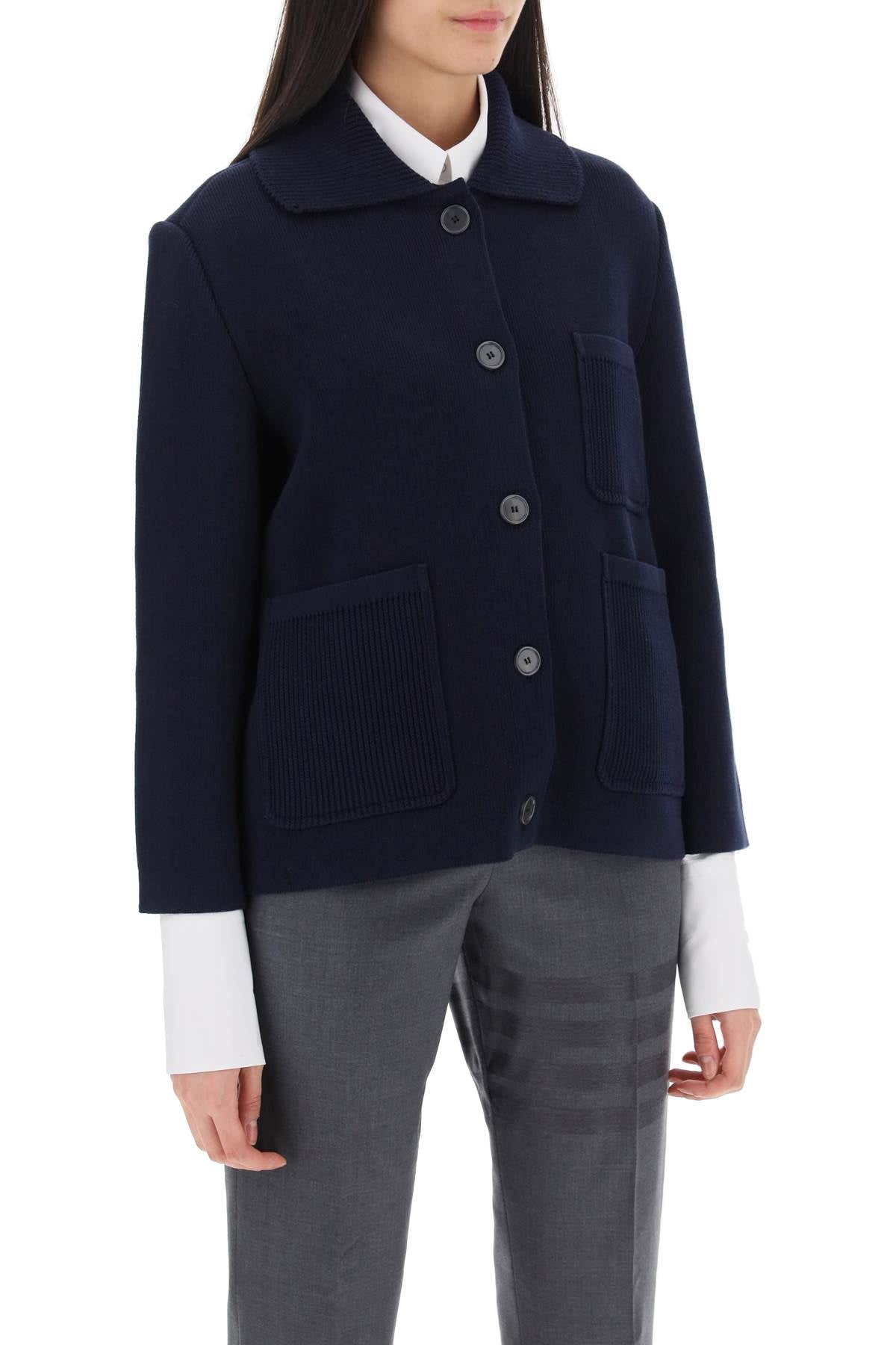 Thom Browne cotton-cashmere knit jacket - VivaceVenus