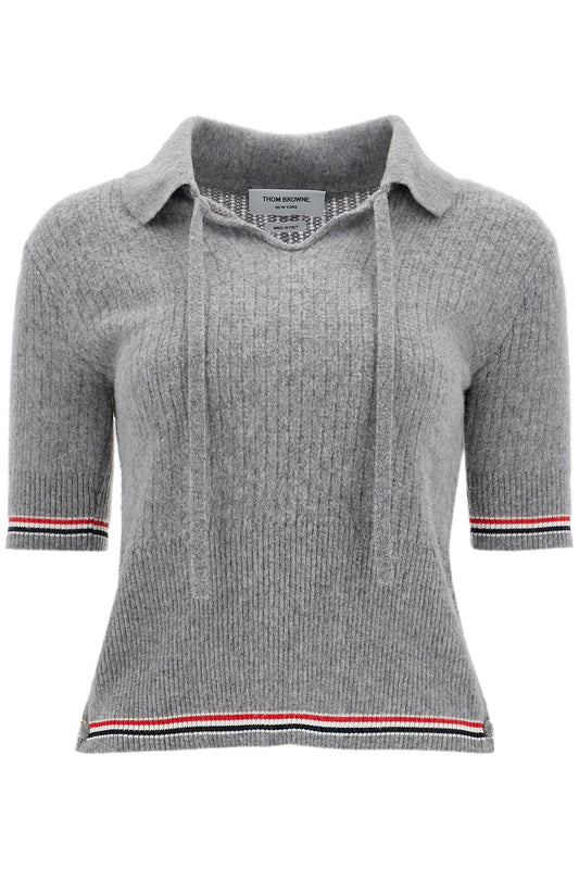 Thom Browne short-sleeved merino wool polo - VivaceVenus