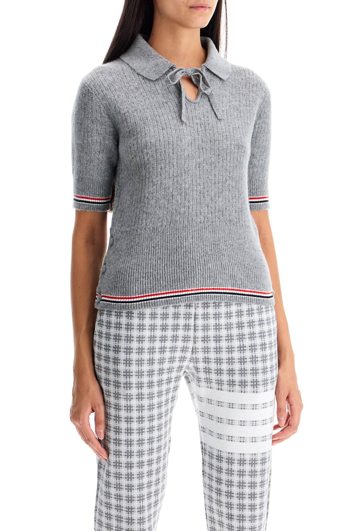 Thom Browne short-sleeved merino wool polo - VivaceVenus