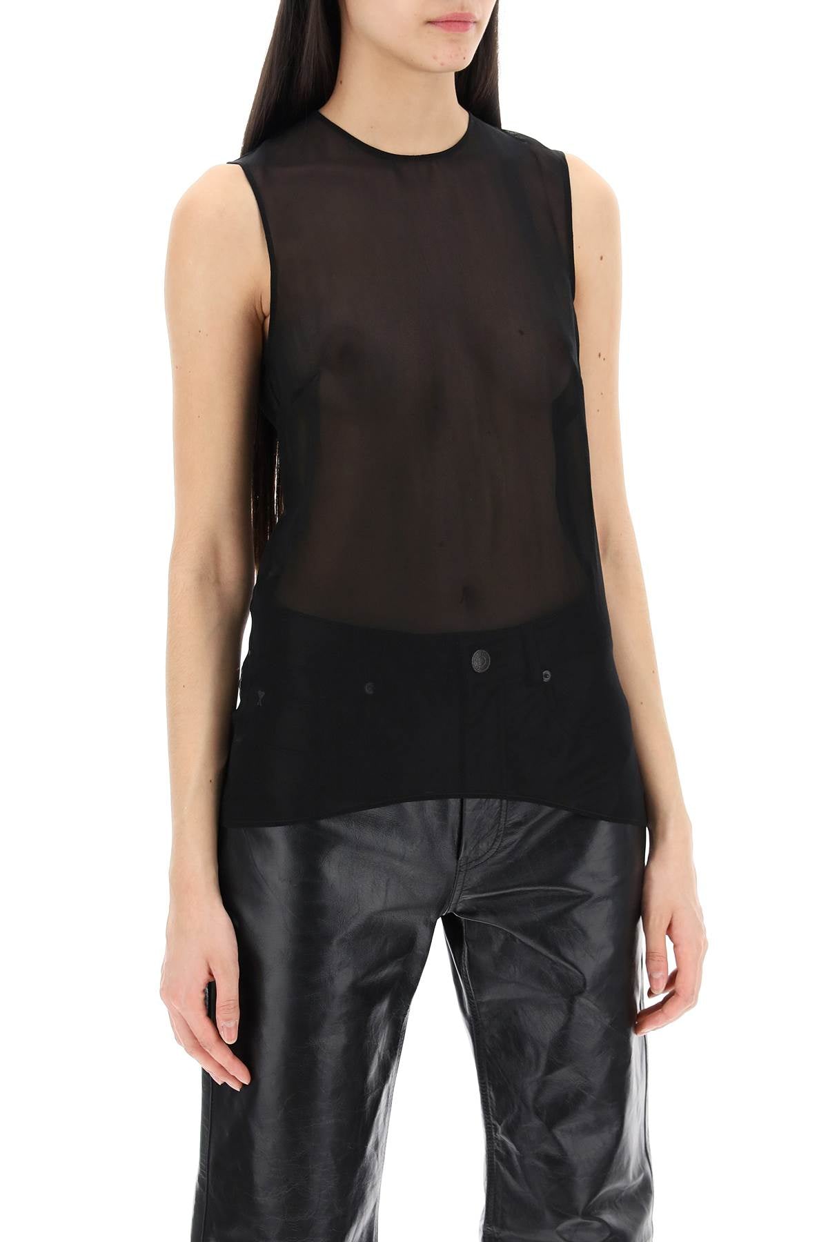 Ami Alexandre Matiussi sleeveless silk top in - VivaceVenus