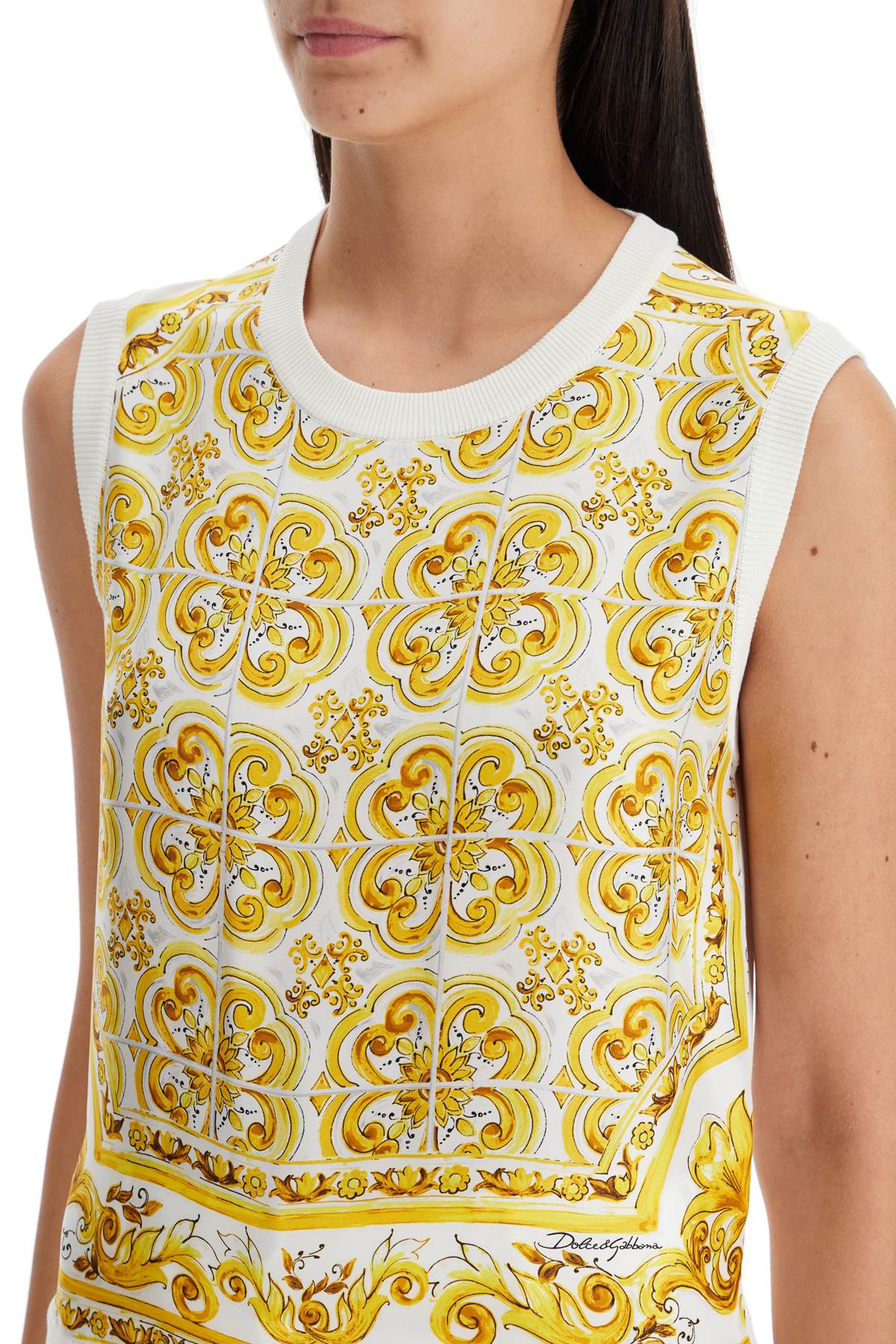 Dolce & Gabbana "silk sleeveless top with mai - VivaceVenus