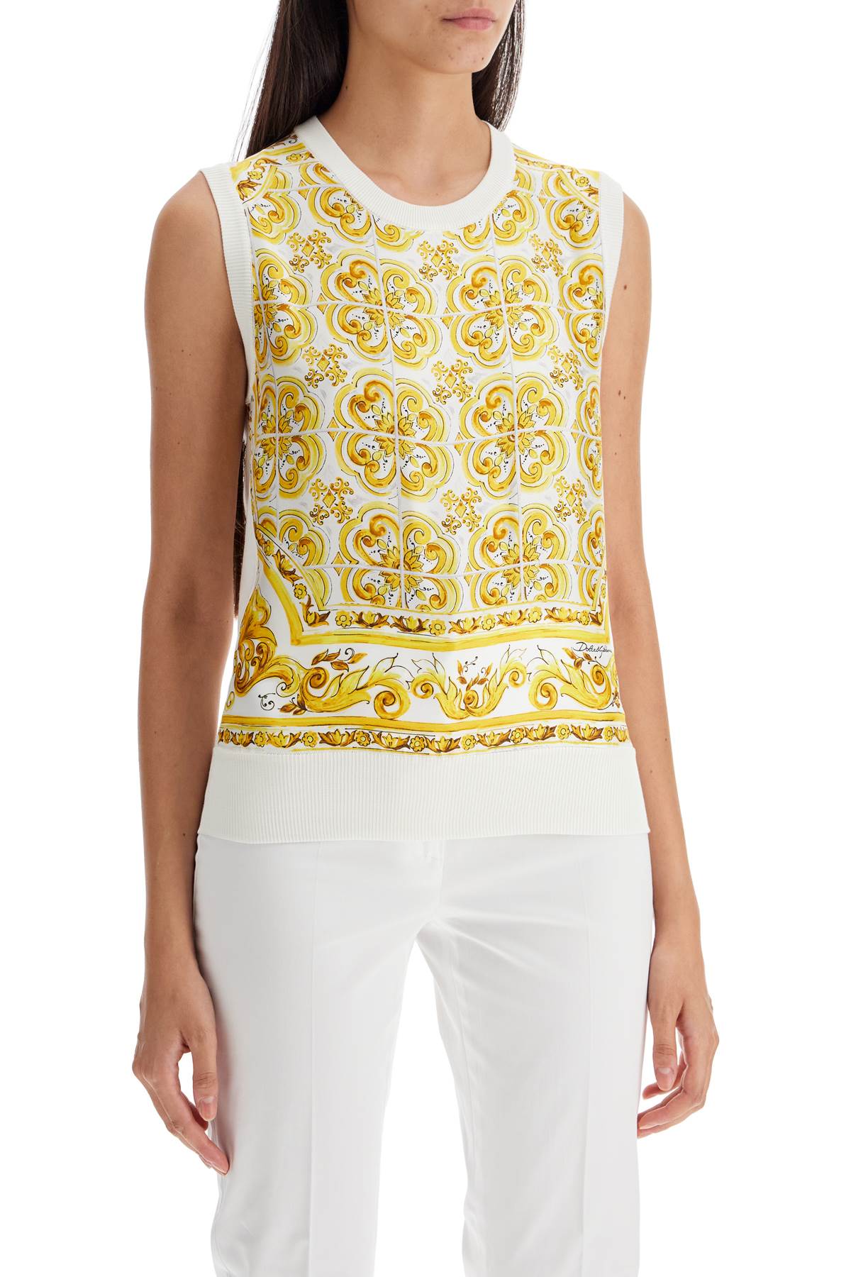 Dolce & Gabbana "silk sleeveless top with mai - VivaceVenus