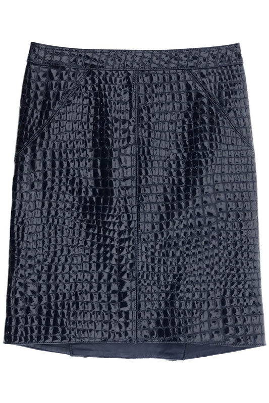 Tom Ford crocodile effect leather skirt - VivaceVenus