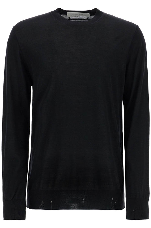 Golden Goose men's black merino wool crew neck sweater