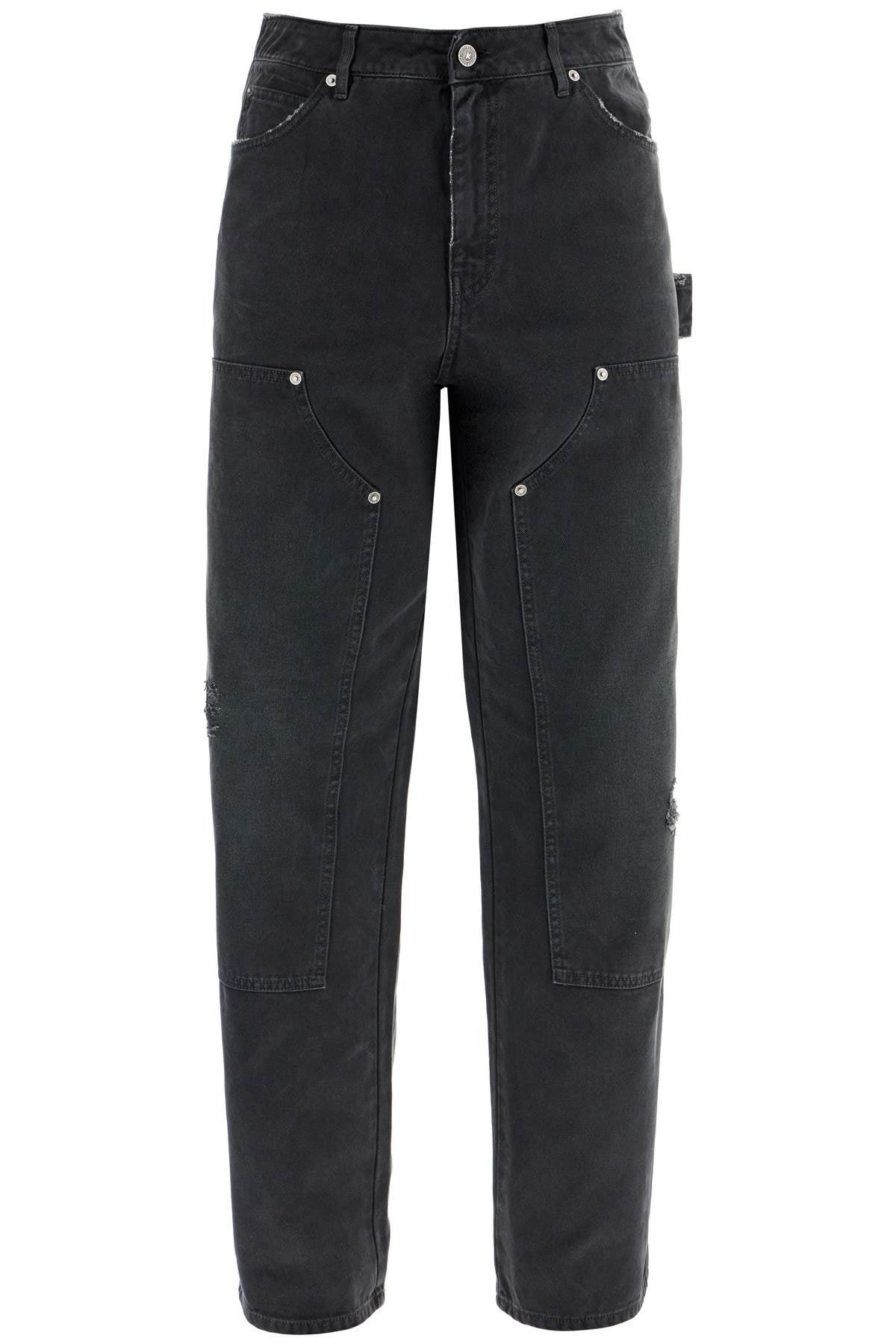 Golden Goose painter pants in black cotton destroyed effect journey - VivaceVenus