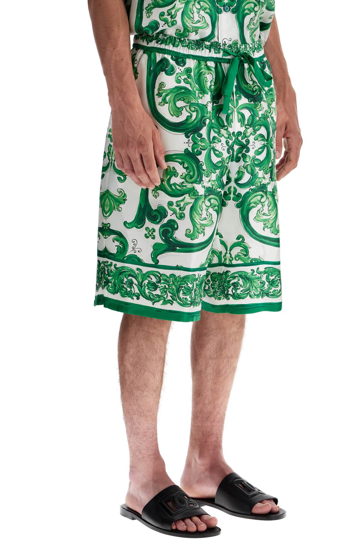 Dolce & Gabbana maiolica print silk bermuda - VivaceVenus