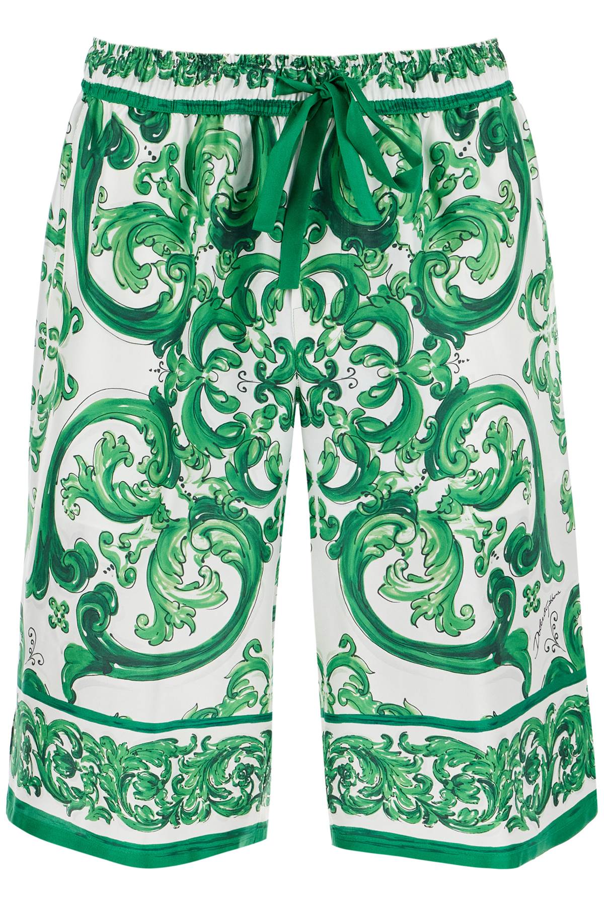 Dolce & Gabbana maiolica print silk bermuda - VivaceVenus