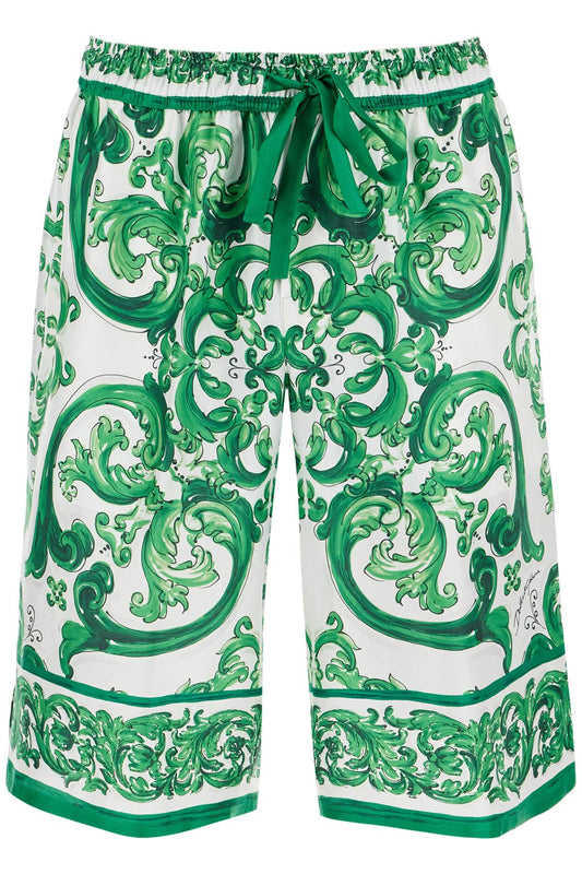 Dolce & Gabbana maiolica print silk bermuda - VivaceVenus