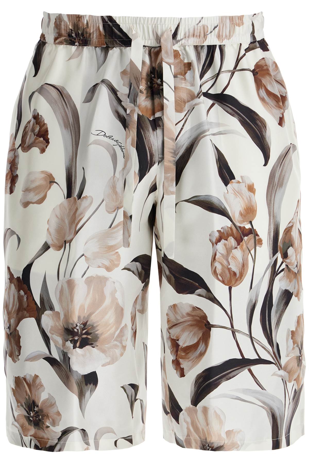 Dolce & Gabbana silk bermuda shorts with floral print set - VivaceVenus