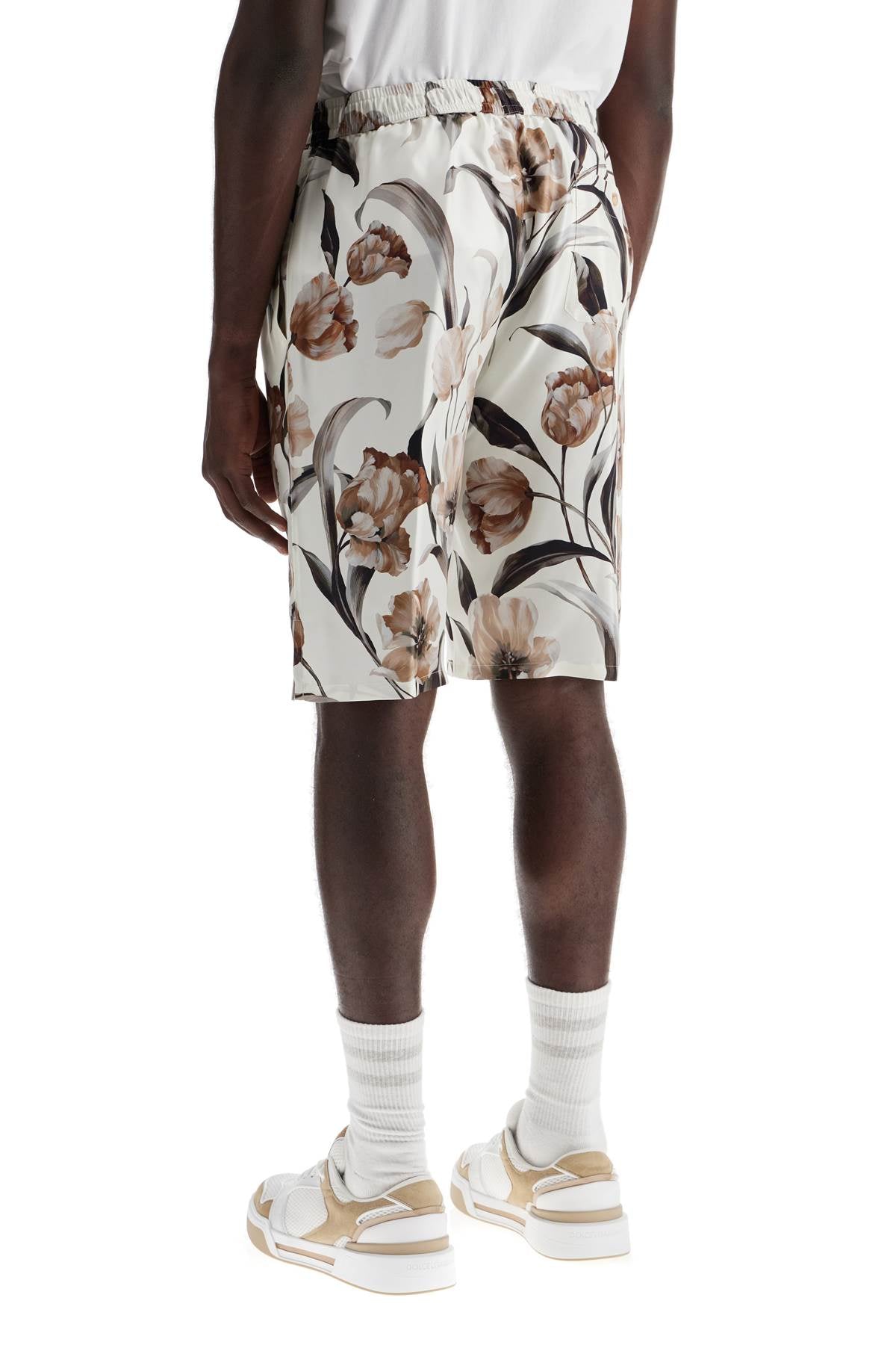 Dolce & Gabbana silk bermuda shorts with floral print set - VivaceVenus