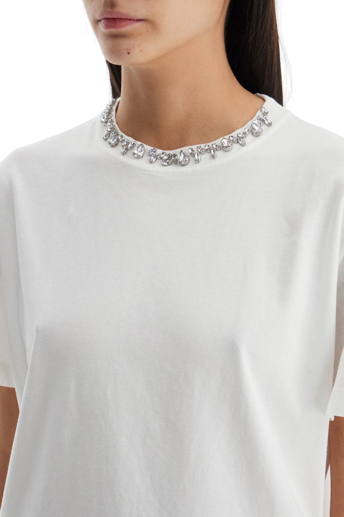 Golden Goose vintage white cotton t-shirt with rhinestone embroidery - VivaceVenus