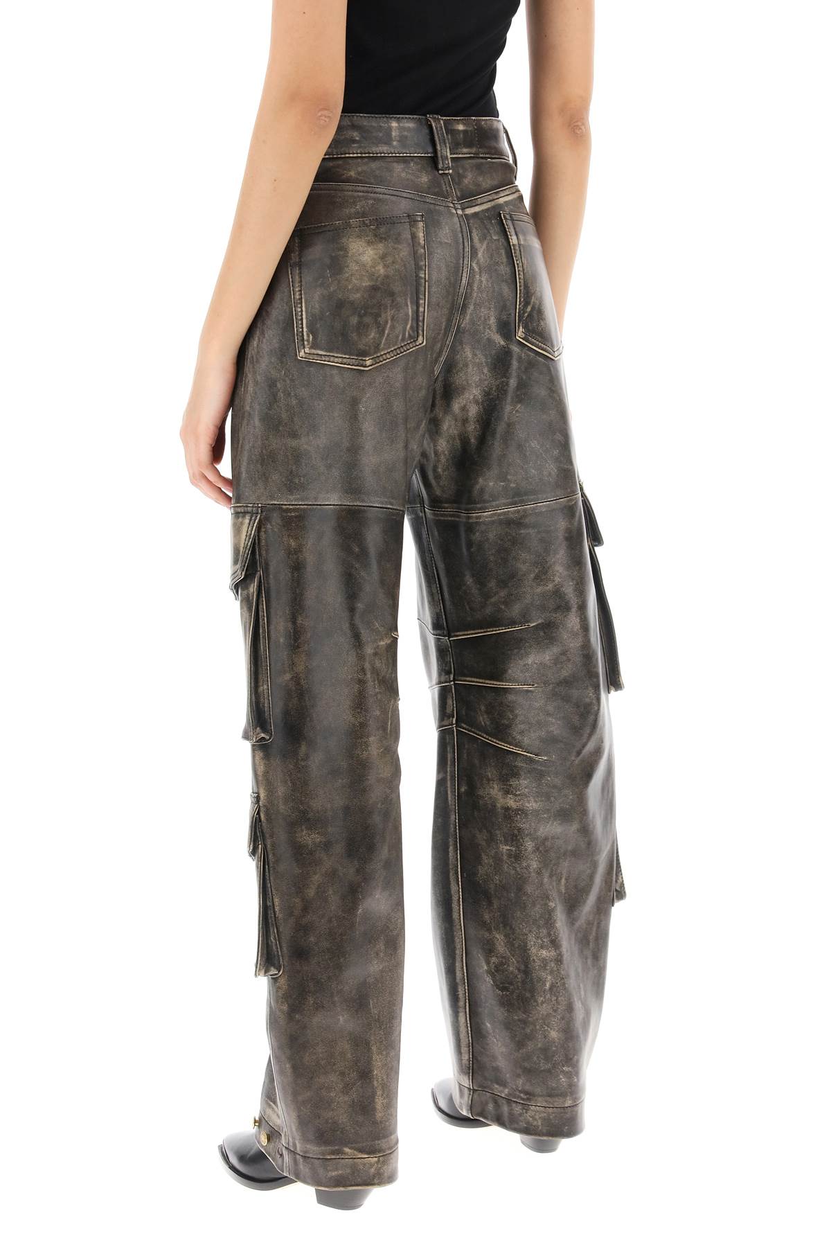 Golden Goose irin cargo pants in vintage-effect nappa leather - VivaceVenus