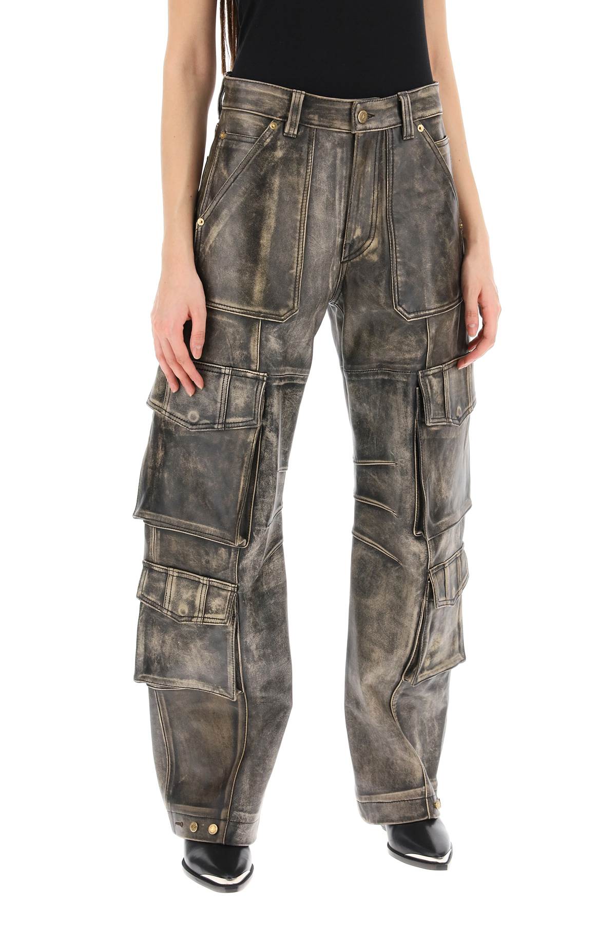 Golden Goose irin cargo pants in vintage-effect nappa leather - VivaceVenus