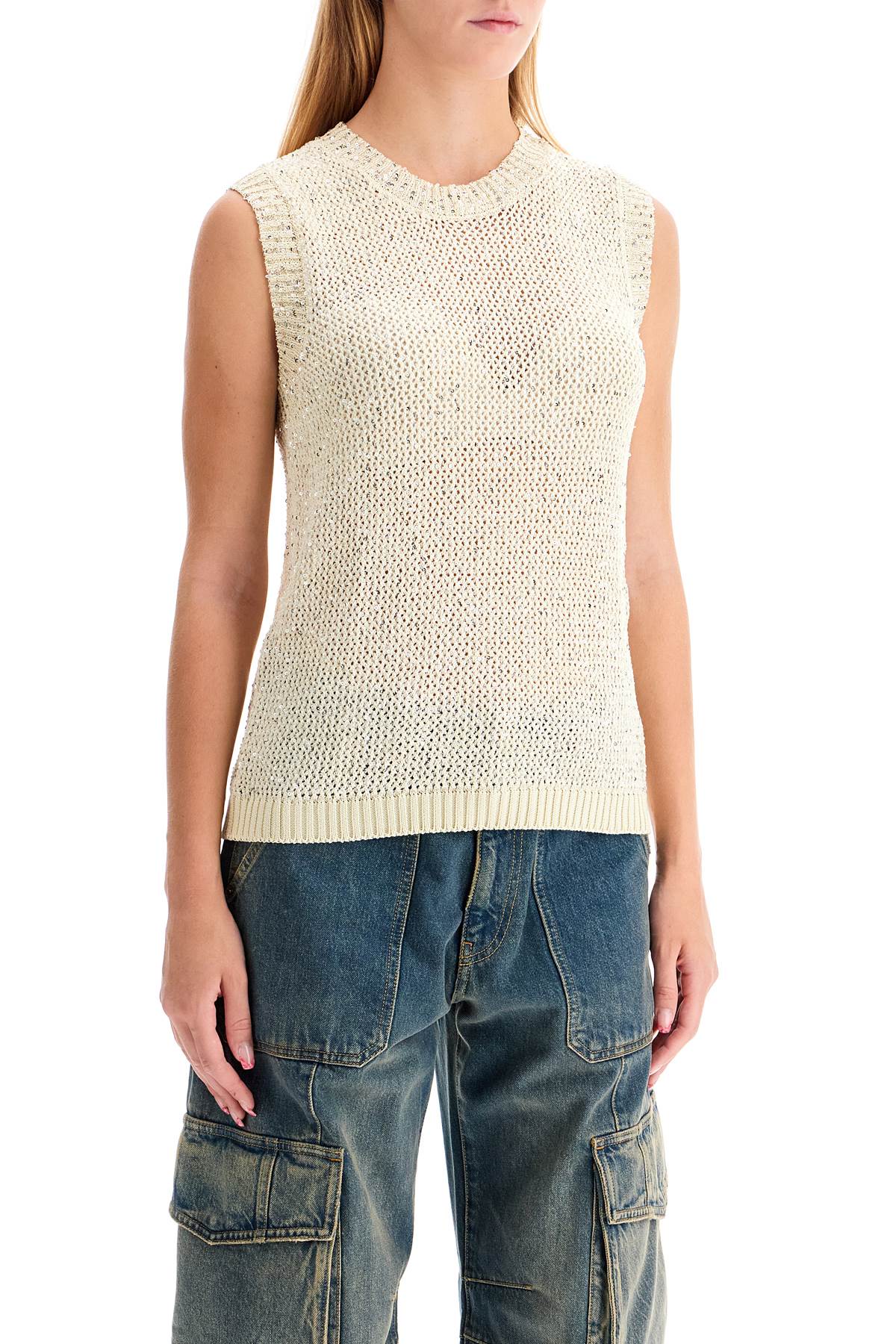 Golden Goose knitted vest with sequins embell - VivaceVenus