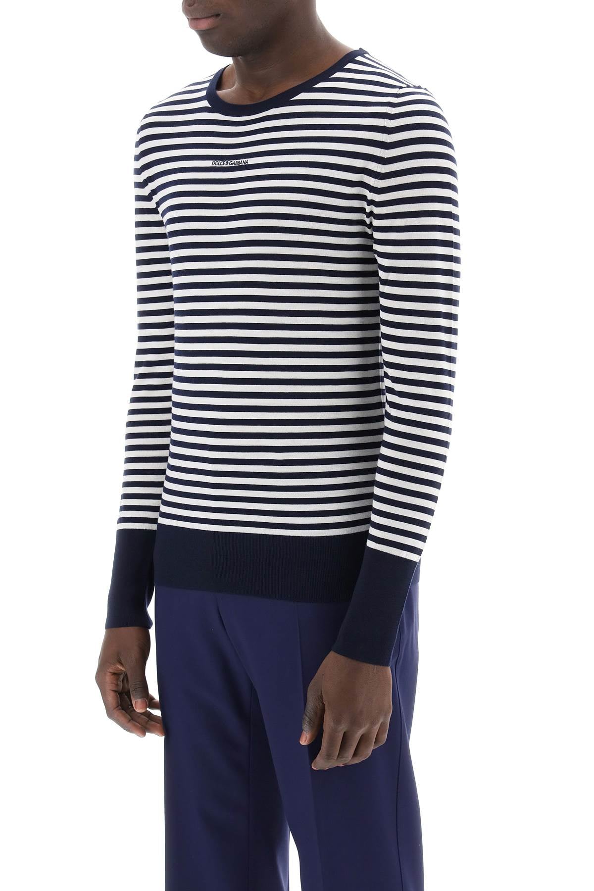 Dolce & Gabbana lightweight striped wool pullover sweater - VivaceVenus