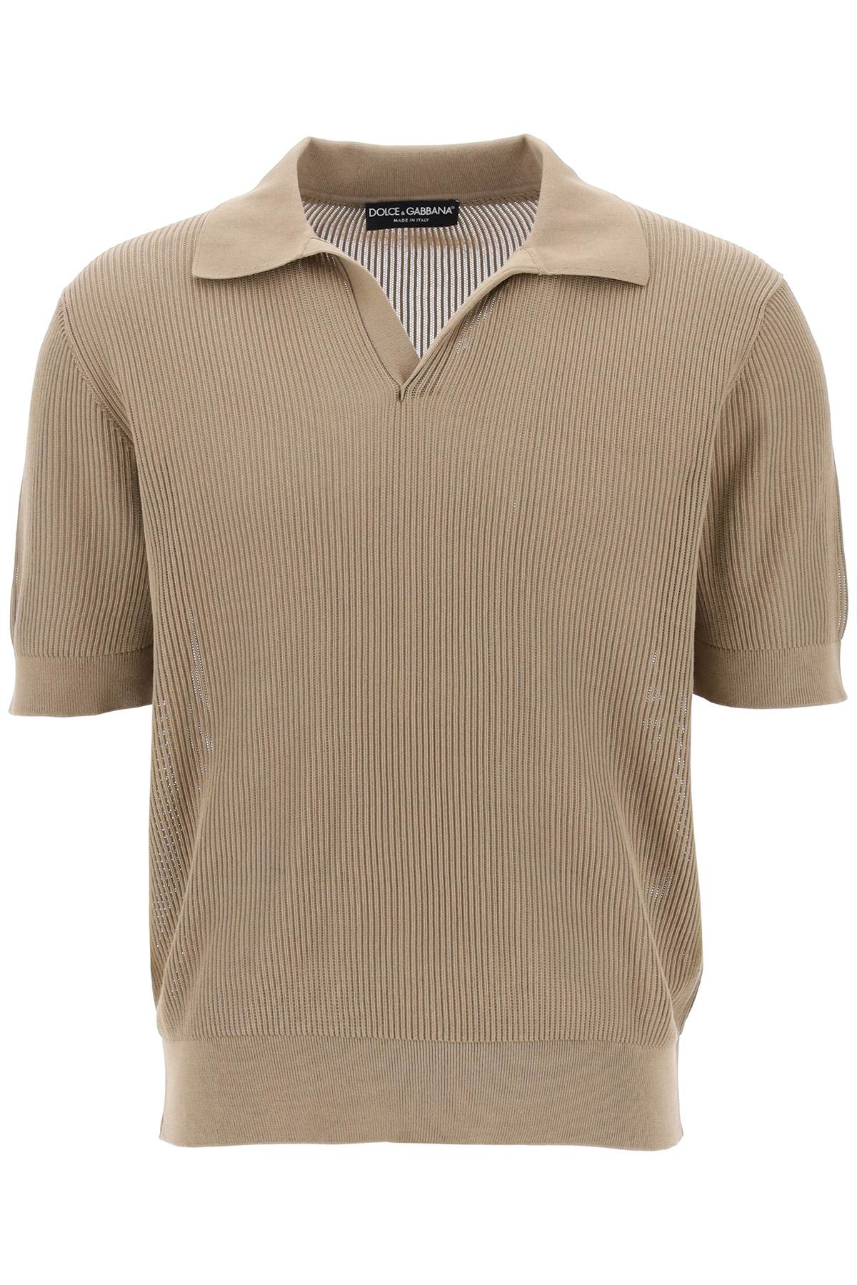 Dolce & Gabbana cotton ribbed perforated polo shirt - VivaceVenus