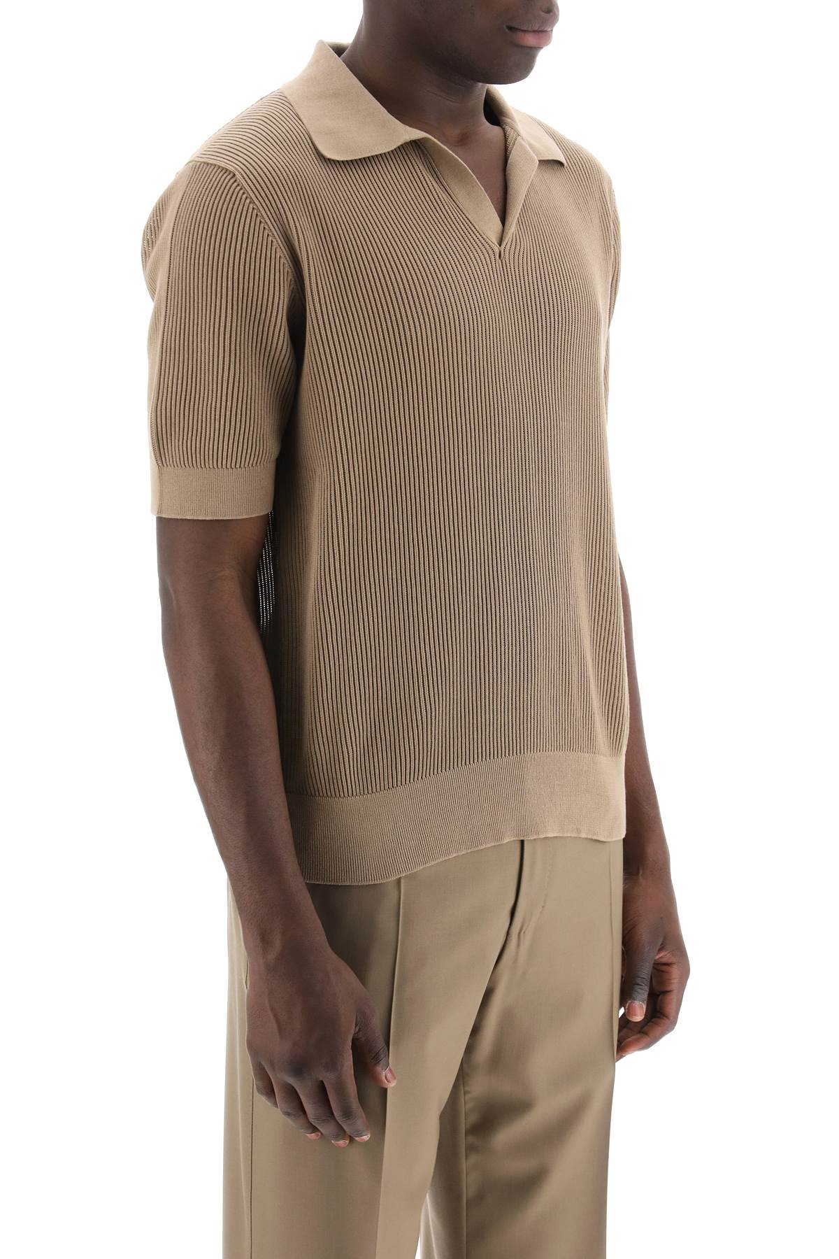 Dolce & Gabbana cotton ribbed perforated polo shirt - VivaceVenus