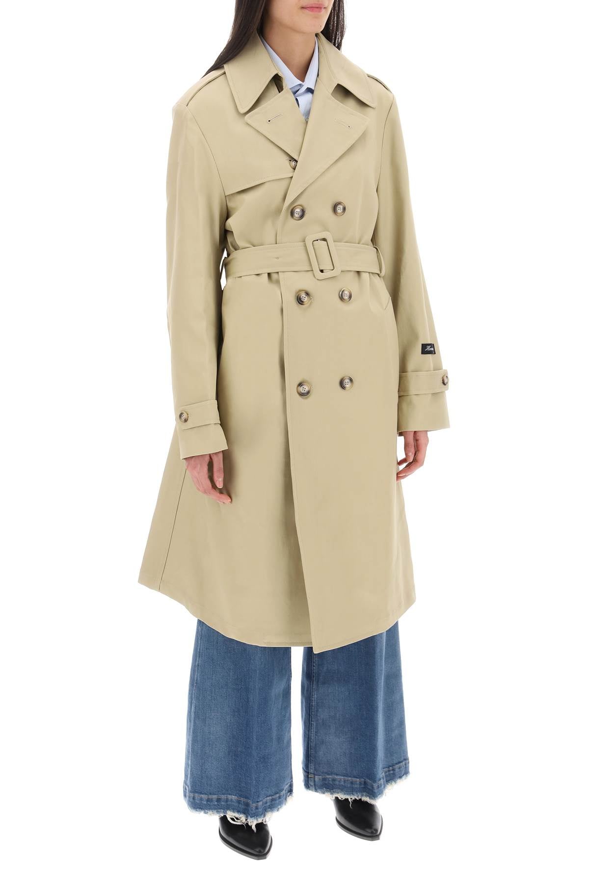 Homme Girls cotton double-breasted trench coat - VivaceVenus