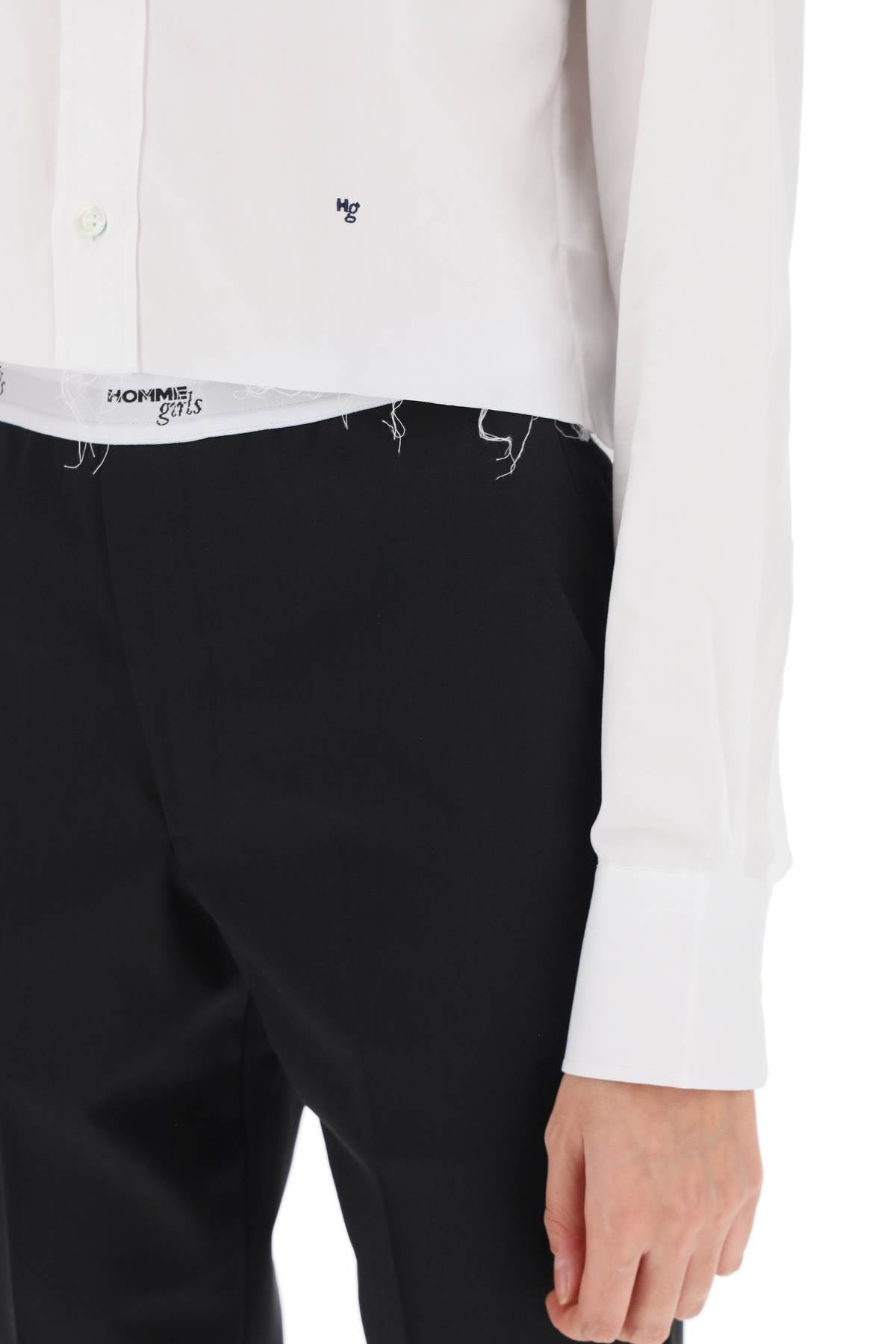 Homme Girls cotton twill cropped shirt - VivaceVenus