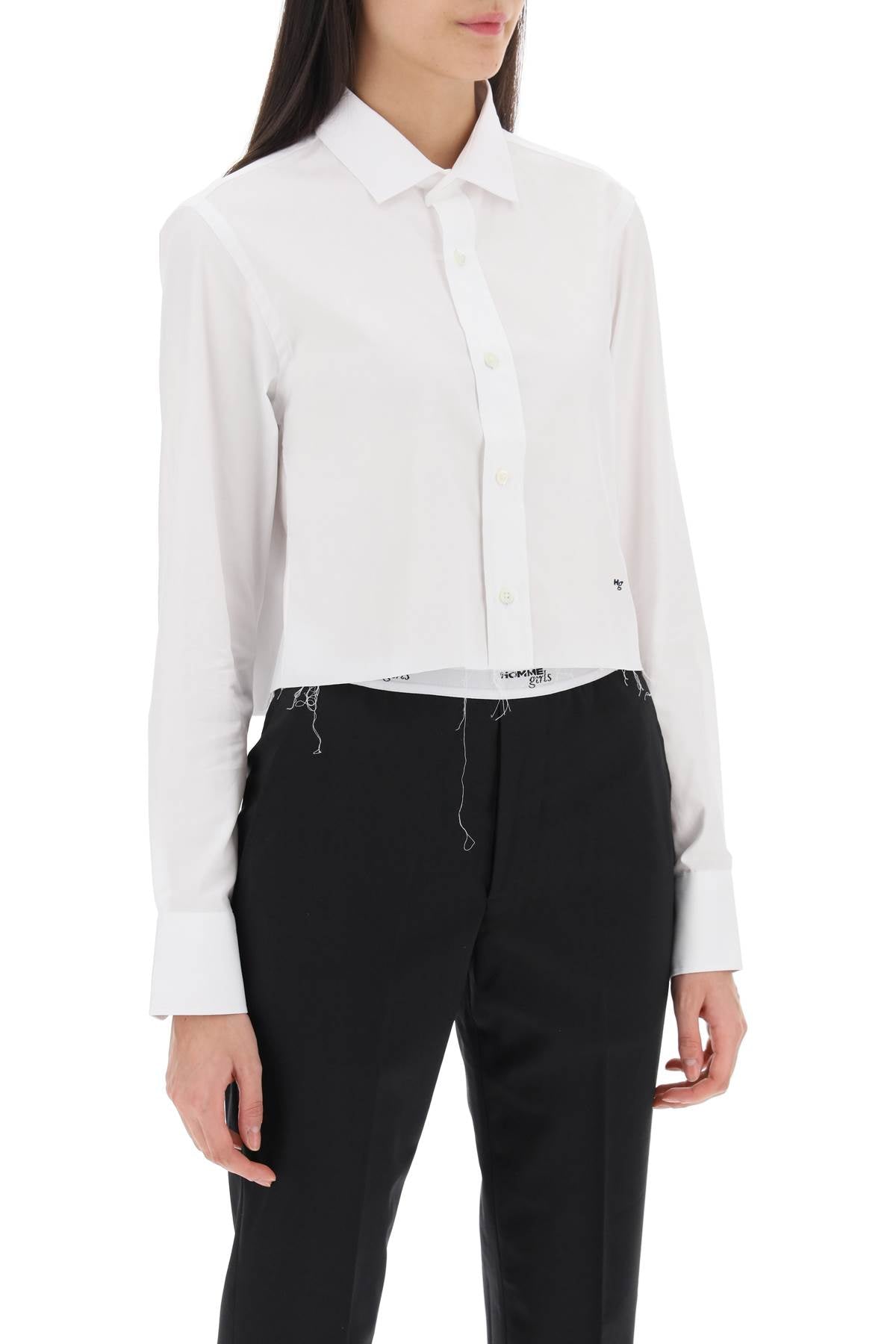 Homme Girls cotton twill cropped shirt - VivaceVenus