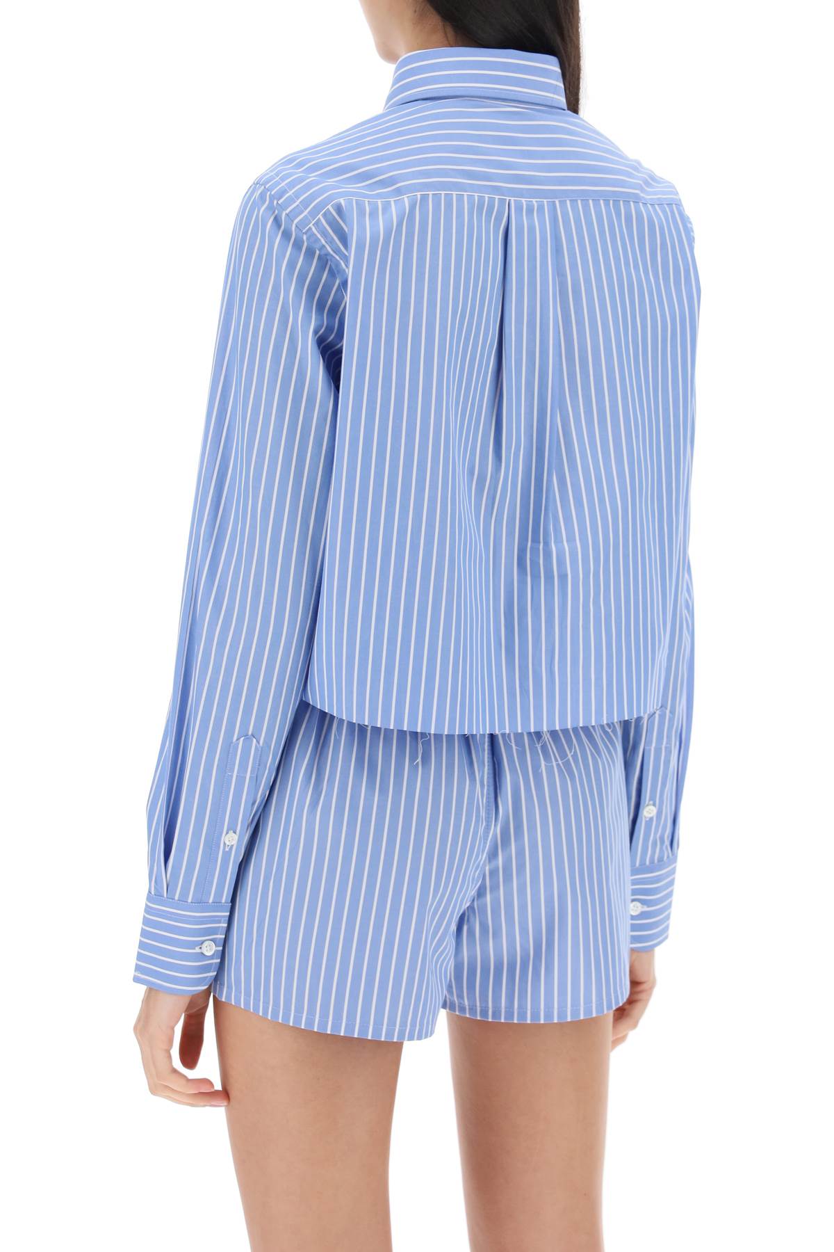 Homme Girls cropped striped poplin shirt - VivaceVenus