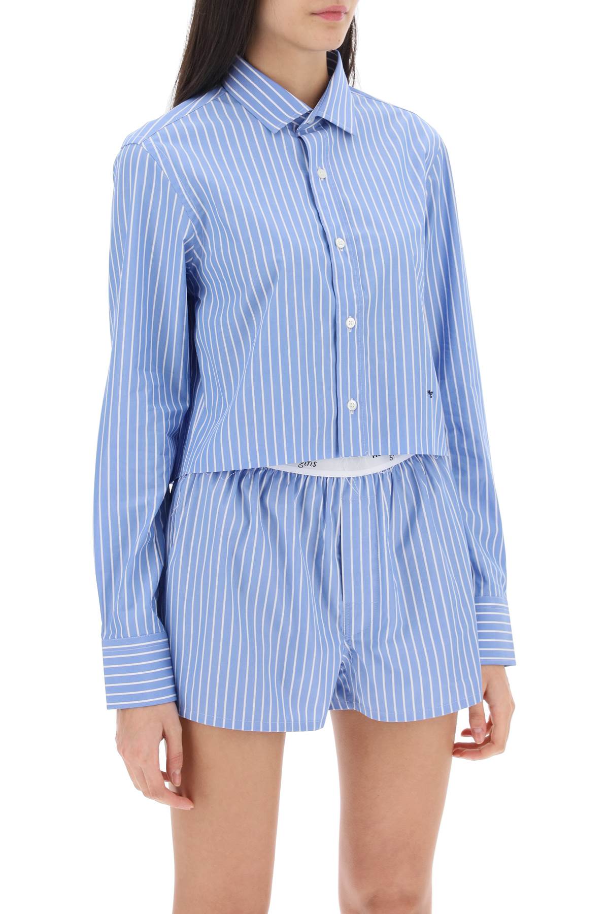 Homme Girls cropped striped poplin shirt - VivaceVenus