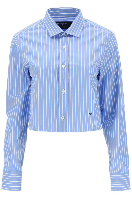 Homme Girls cropped striped poplin shirt - VivaceVenus