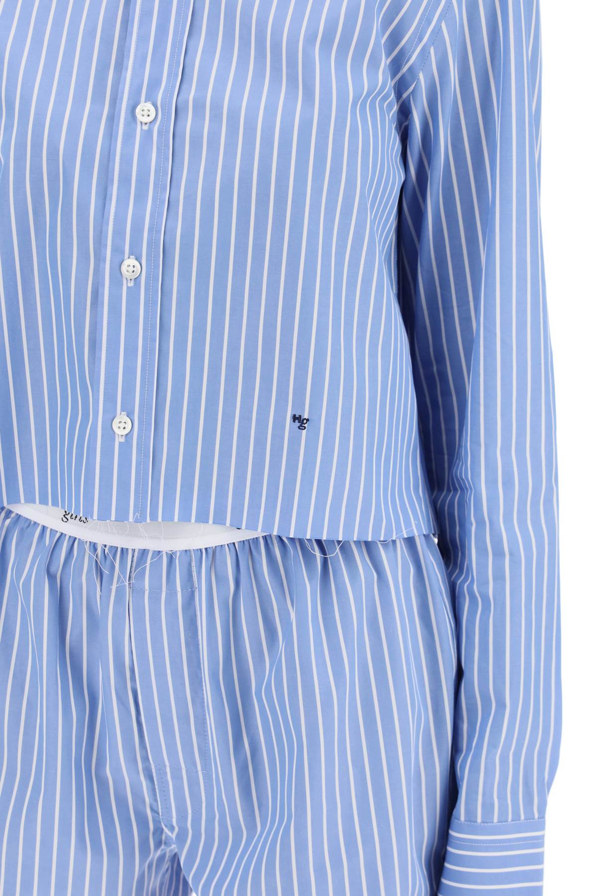 Homme Girls cropped striped poplin shirt - VivaceVenus