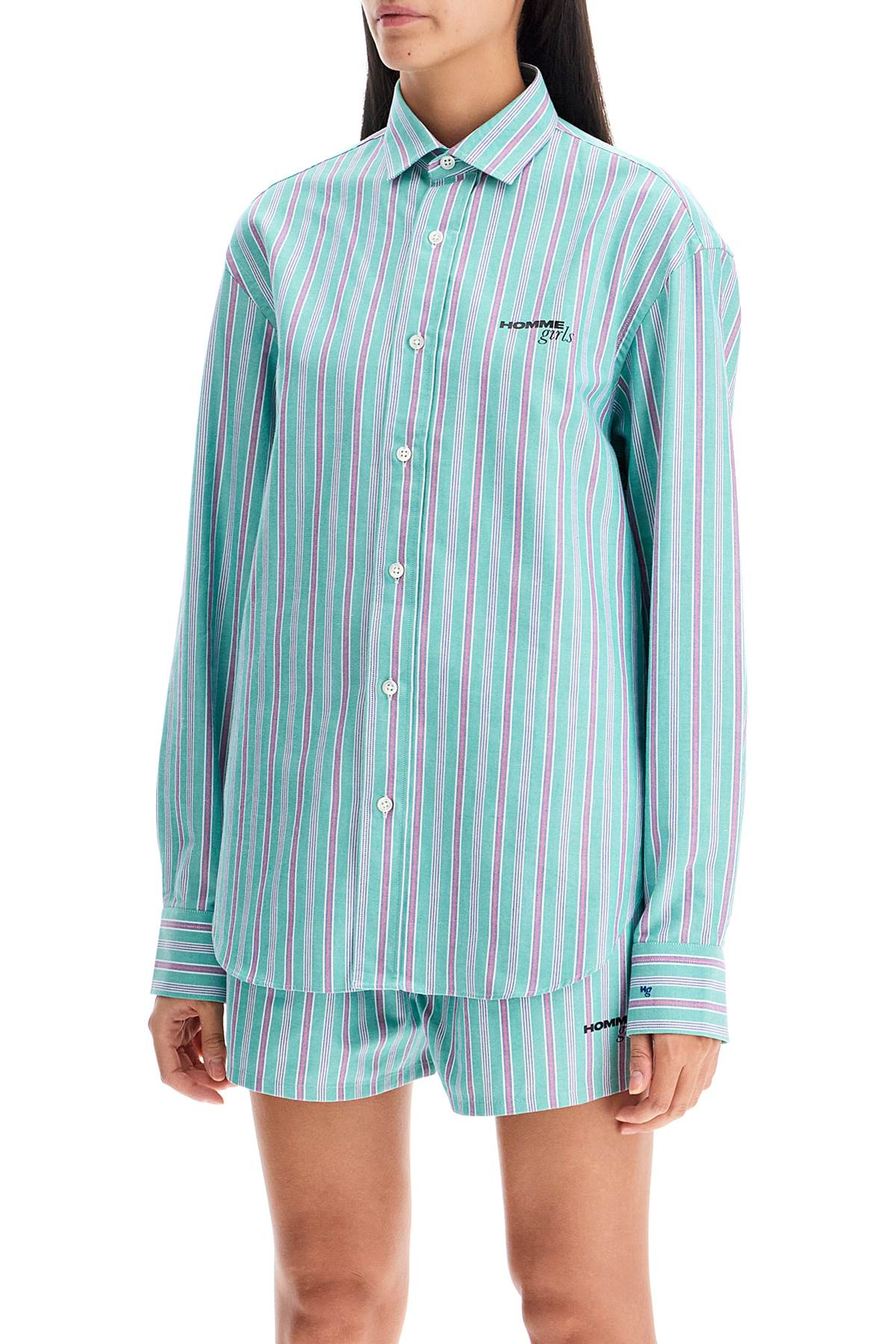 Homme Girls striped oxford shirt for men - VivaceVenus