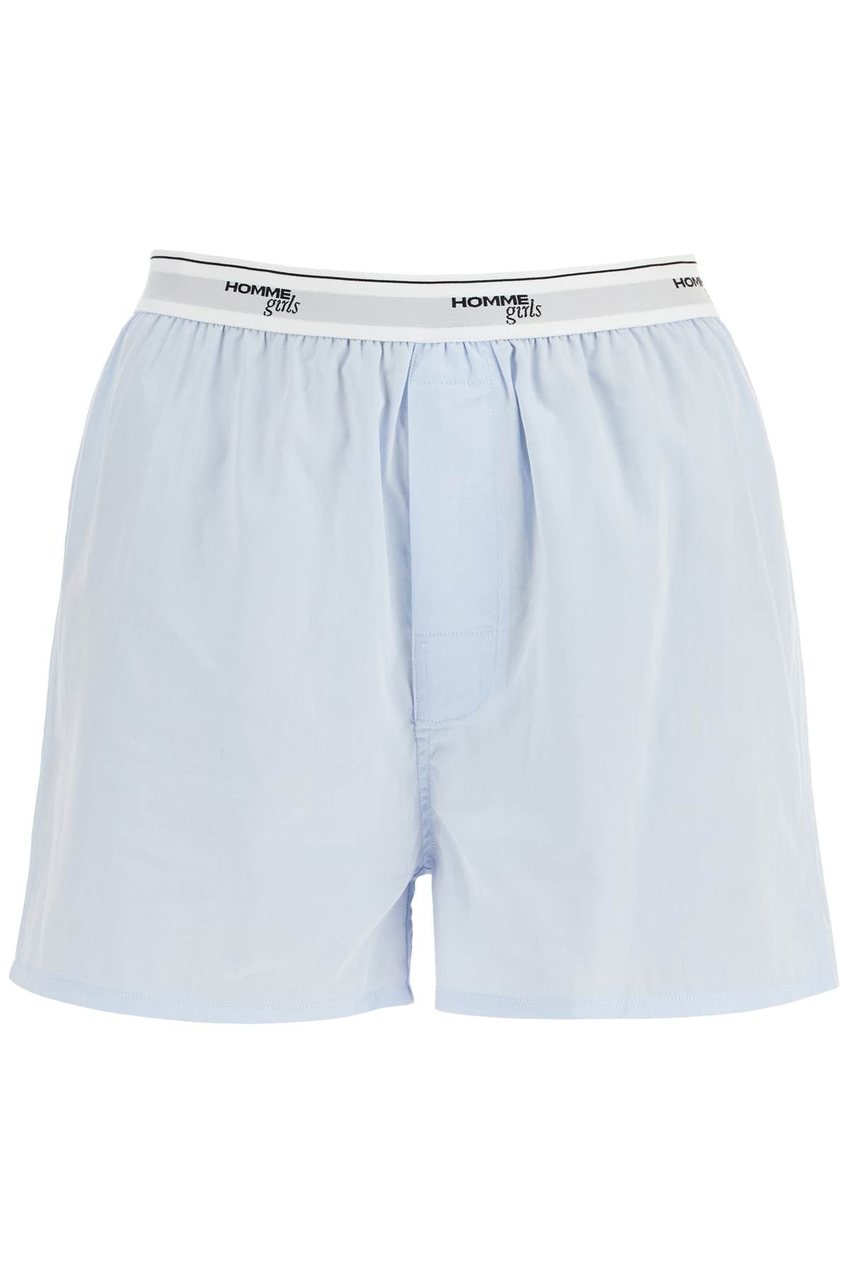 Homme Girls light blue high-waisted cotton boxer shorts - VivaceVenus