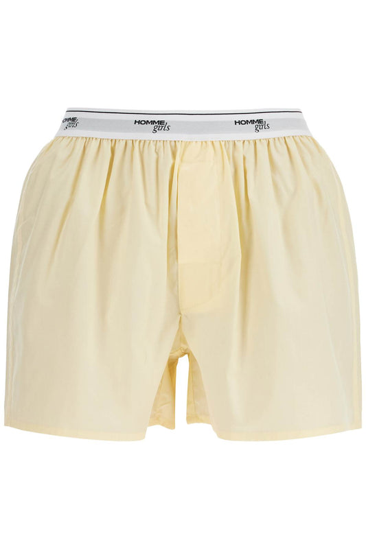 Homme Girls high-waisted pale yellow cotton boxer - VivaceVenus