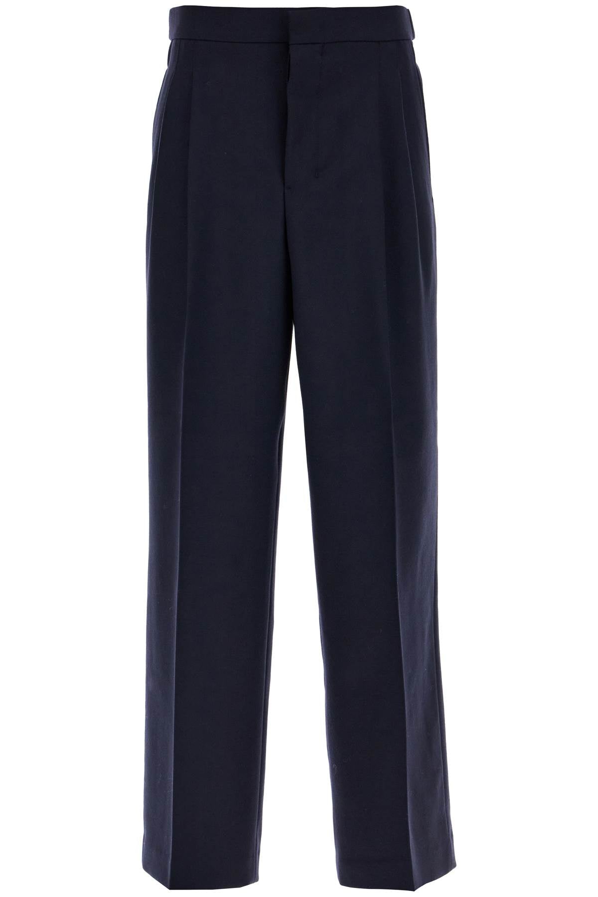 Ami Alexandre Matiussi large fit wool gabardine trousers - VivaceVenus