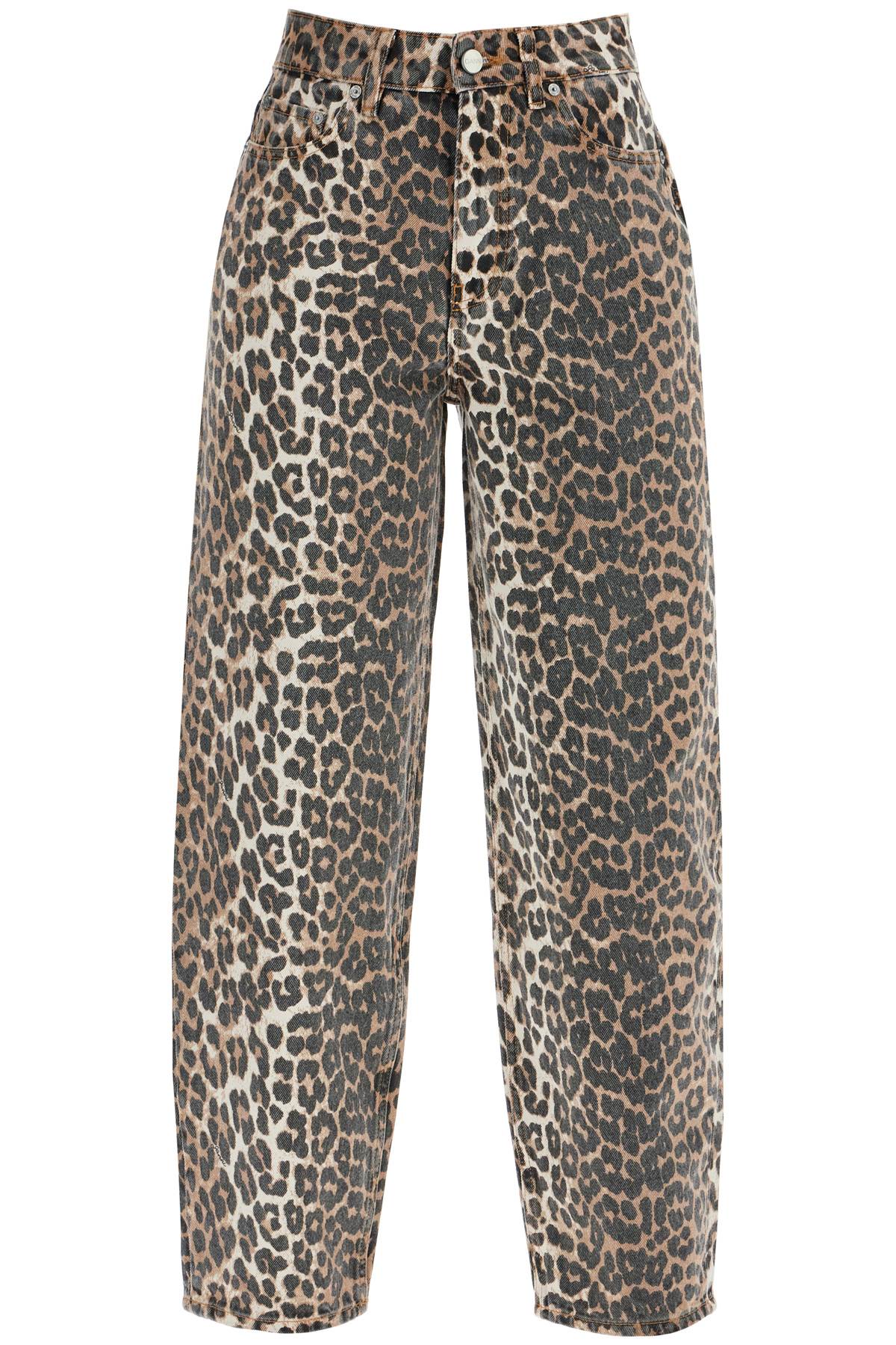 Ganni leopard print barrel jeans - VivaceVenus