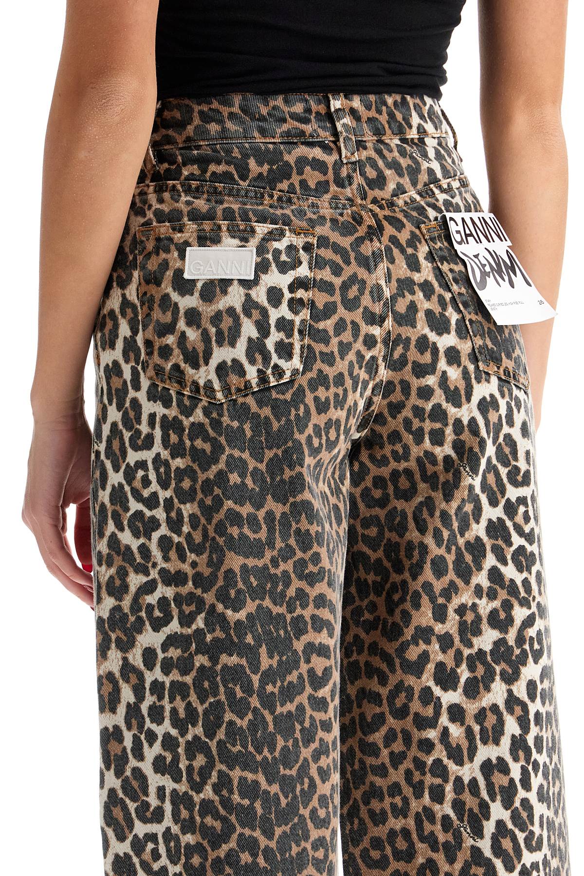 Ganni leopard print barrel jeans - VivaceVenus