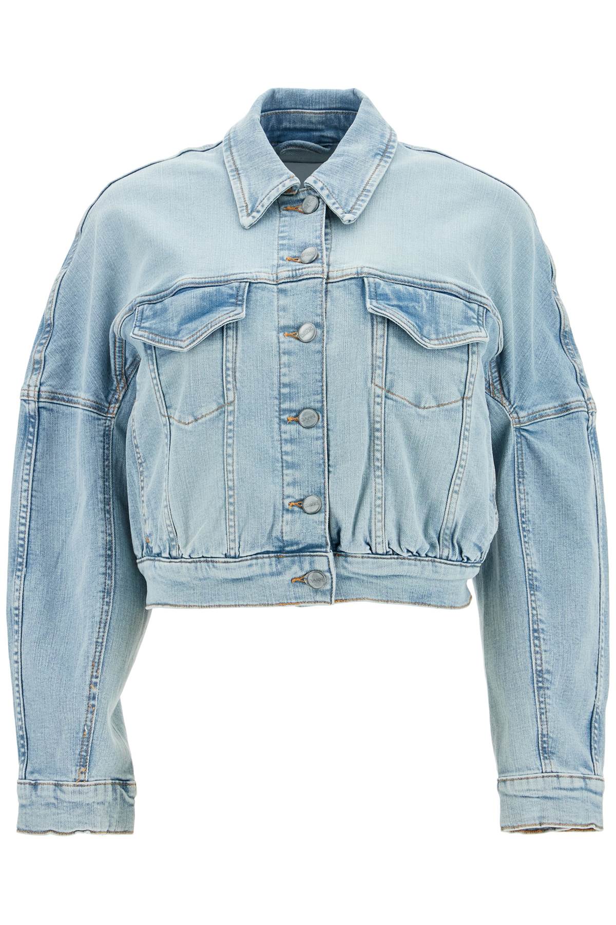 Ganni stretch denim bomber jacket in 8 - VivaceVenus