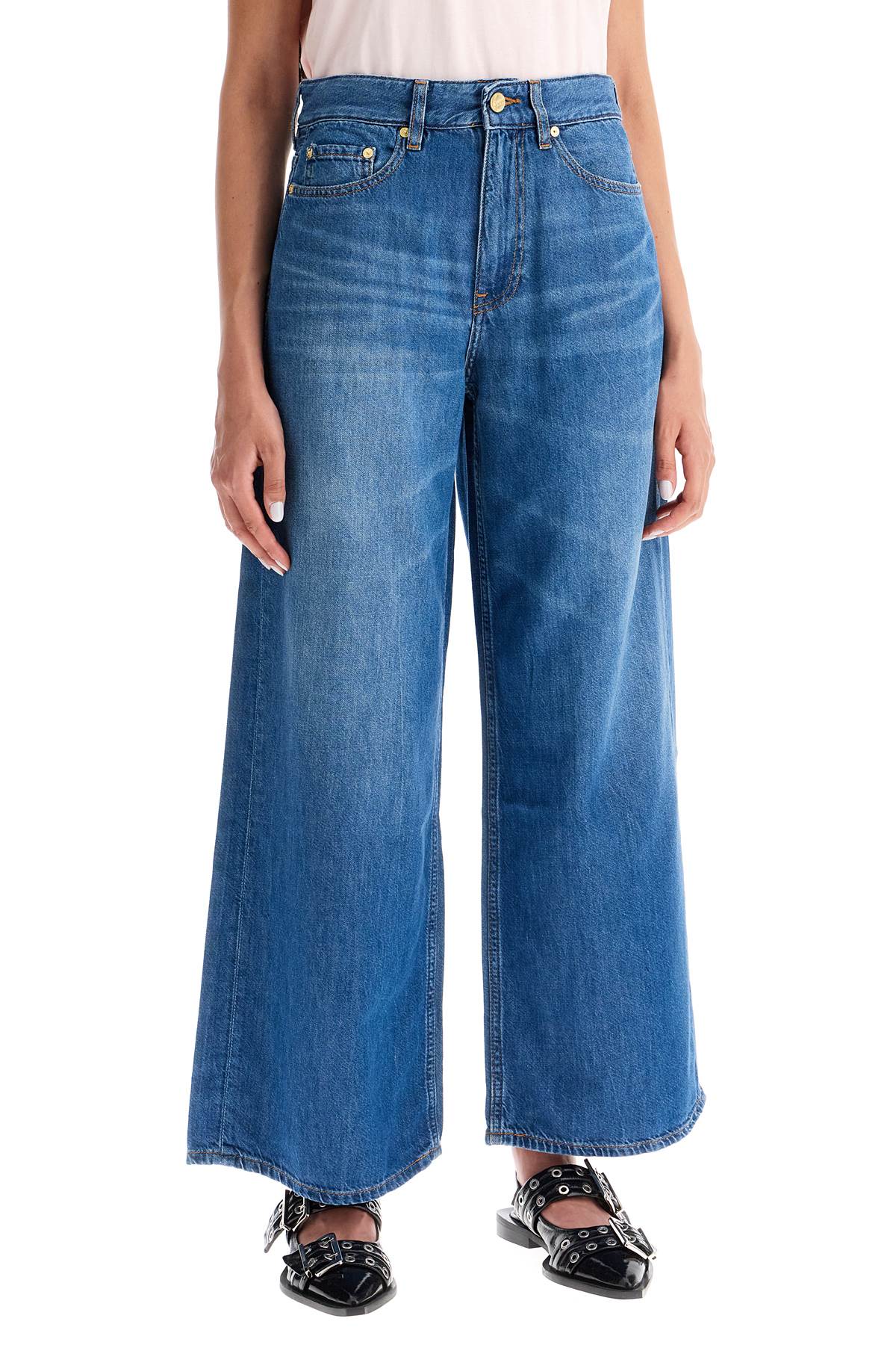 Ganni lightweight denim wide leg jeans - VivaceVenus