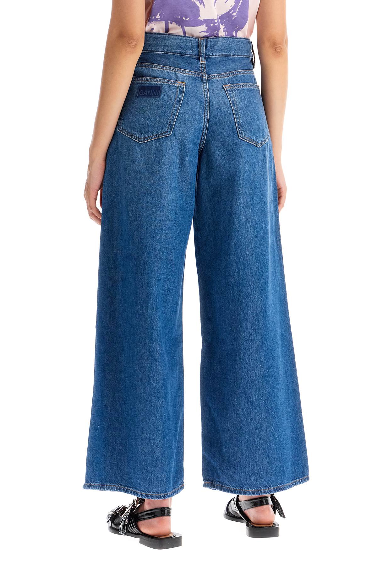 Ganni lightweight denim wide leg jeans - VivaceVenus