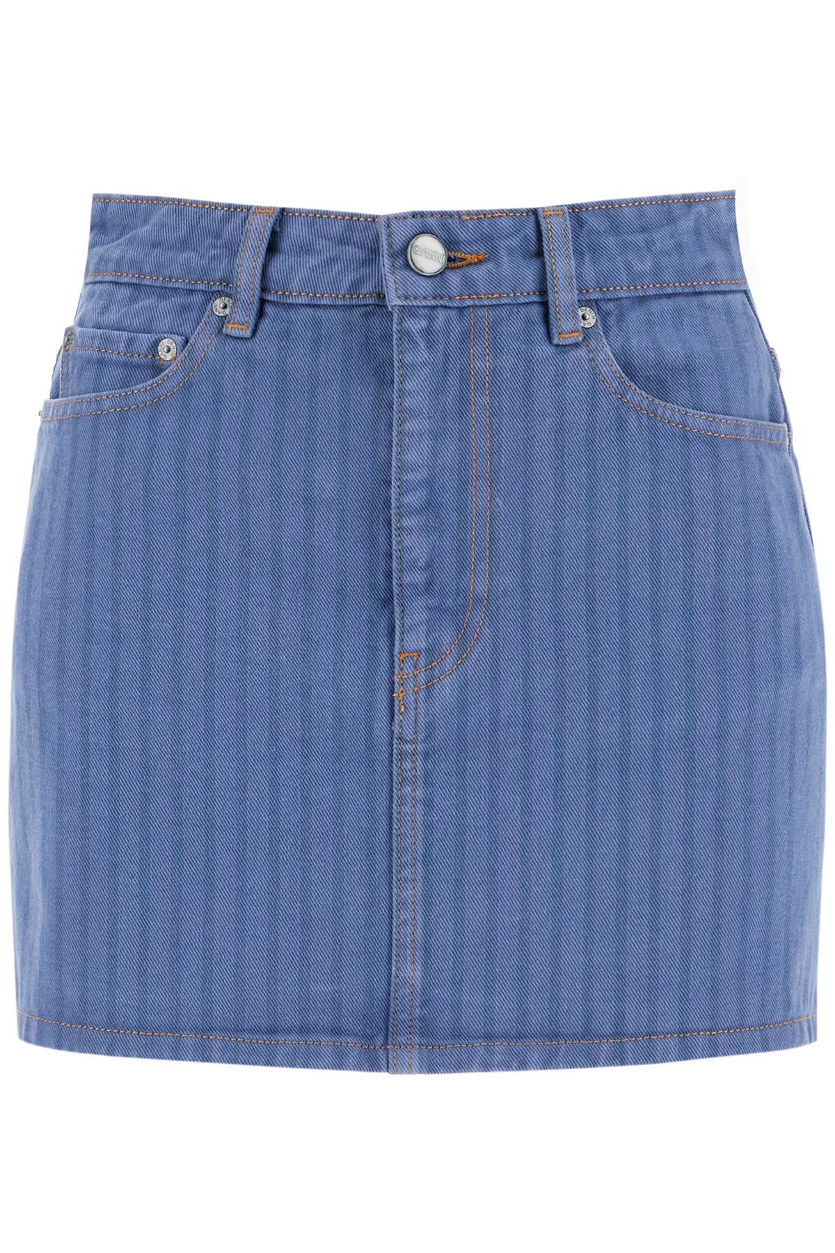 Ganni "striped overdyed denim mini - VivaceVenus