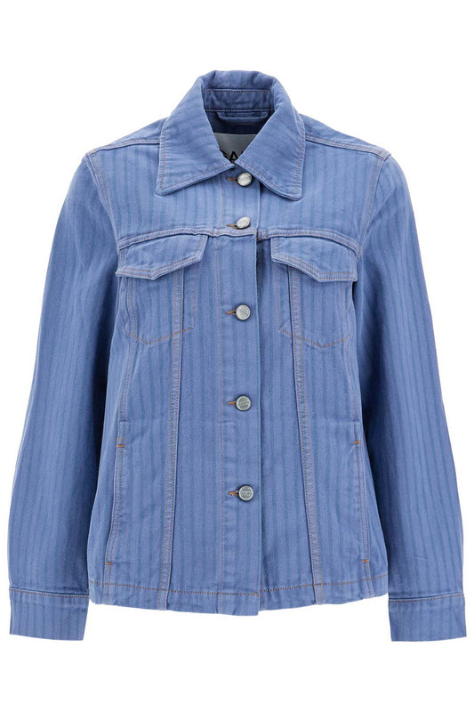 Ganni "striped overdyed denim jacket - VivaceVenus