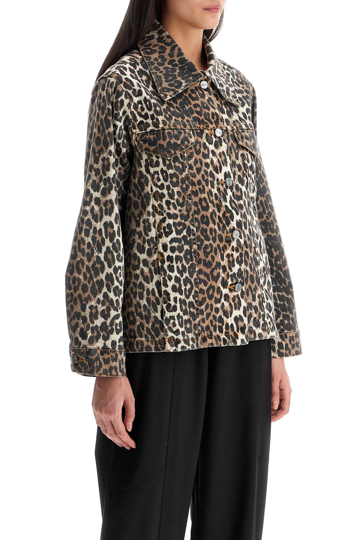 Ganni "leopard print denim jacket" - VivaceVenus