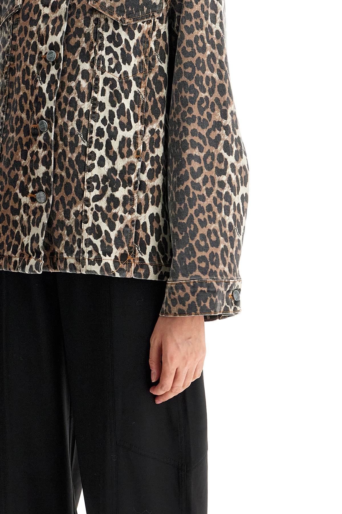 Ganni "leopard print denim jacket" - VivaceVenus