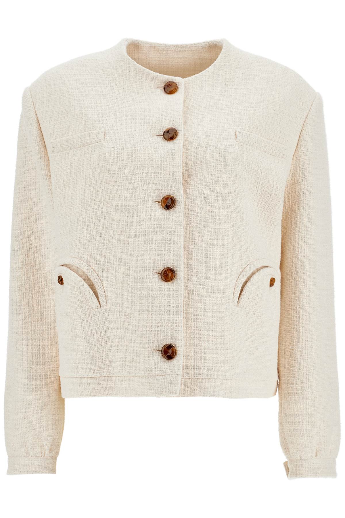 Blaze Milano cropped cream cotton bolero with buttons and pockets - VivaceVenus