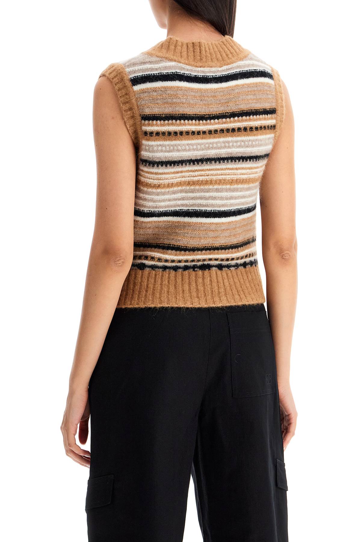 Ganni "soft striped knit vest with a comfortable - VivaceVenus