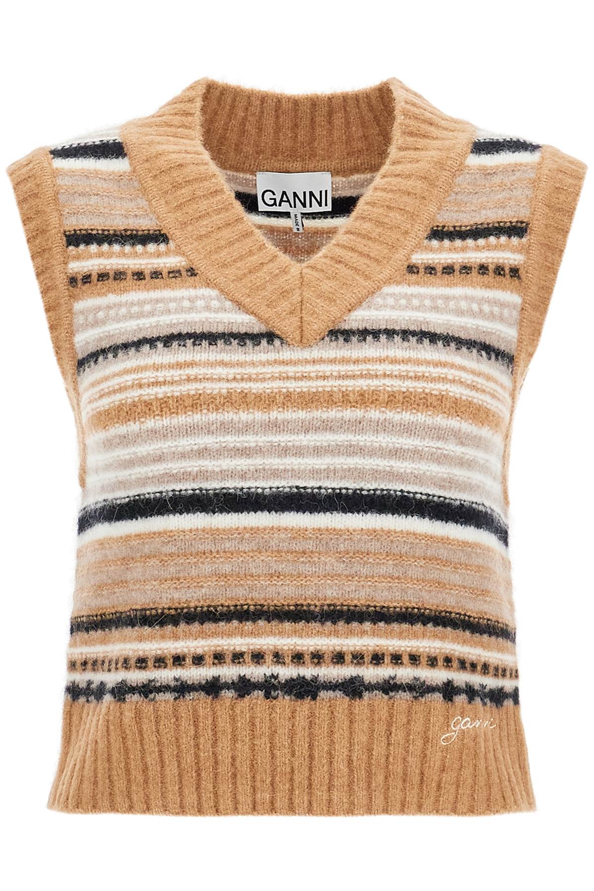 Ganni "soft striped knit vest with a comfortable - VivaceVenus