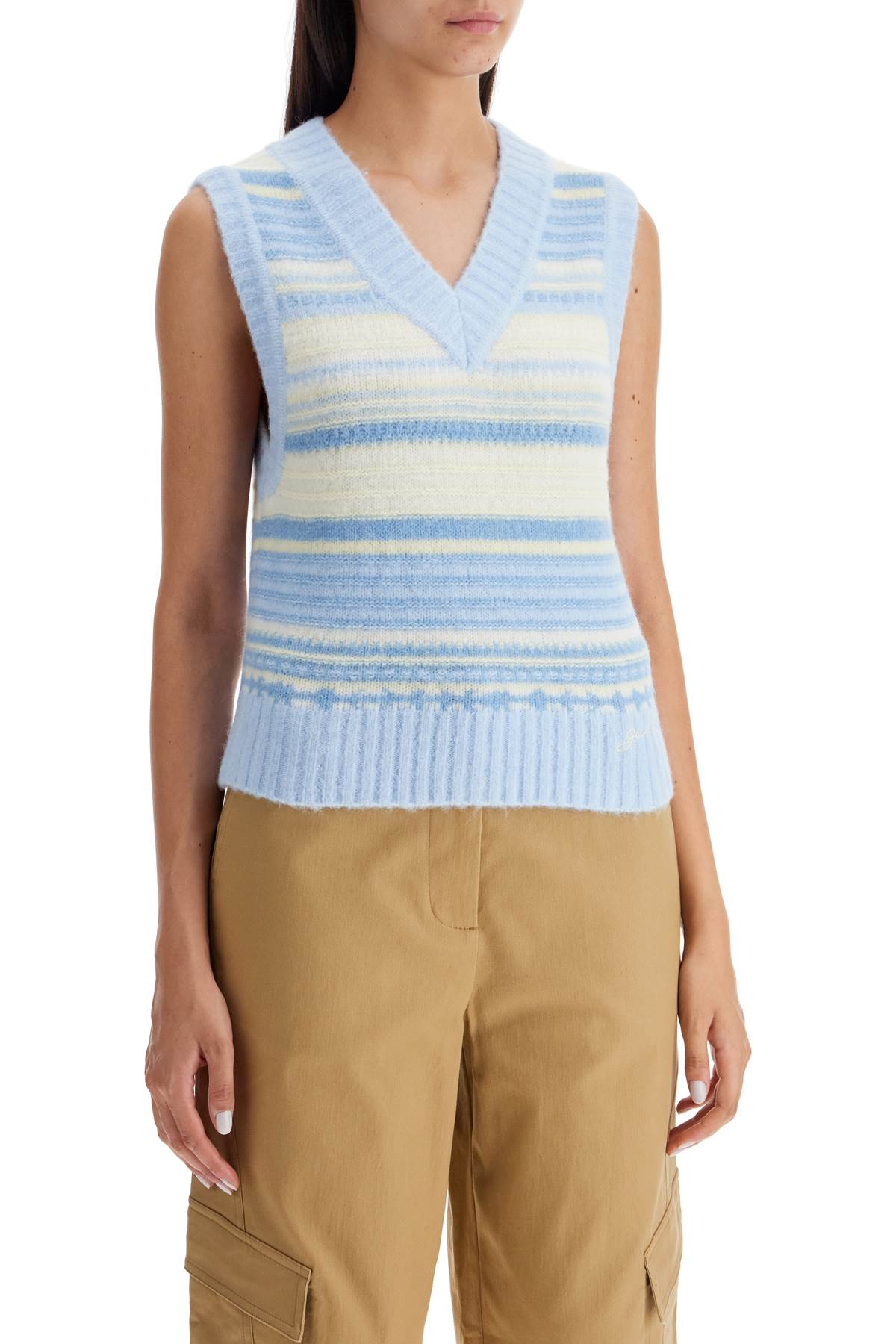 Ganni "soft striped knit vest with a comfortable - VivaceVenus